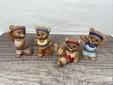 Vintage HOMCO Set of 4 #1448 Exercising Fitness  Bears Porcelain Figurines picture