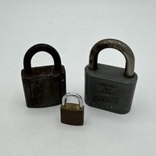 Vintage Padlock Lot Slaymaker Pin Tumbler Rust Patina Antique Lock No Keys picture