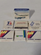 Vintage Airline Match Books Hughes Air West Qantas Texas Jet  lot of 6 + Cards picture