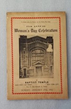 15th Annual Womans Day Celebration Program 1952 Baptist Temple New York City  picture