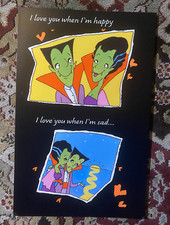 Vintage Romantic Dracula Vampire Halloween Card 1990s  picture