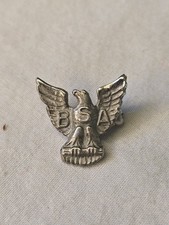 Vintage BSA Boy Scouts of America Sterling Silver Eagle Lapel Pin Brooch 1940s picture