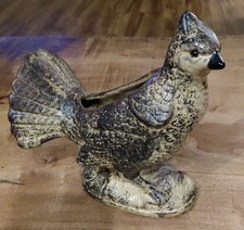 Vintage Unusual Stoneware Grouse Planter 6.5x7