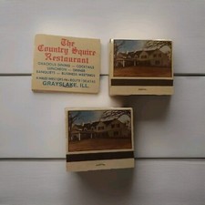 3 Vintage The Country Squire Restaurant Matchbook GRAYSLAKE, IL Matches UNUSED picture