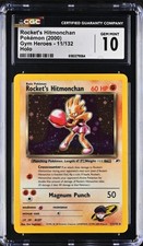 Pokémon Rocket’s Hitmonchan Holo #11 Gym Heroes CGC 10 Gem Mint Head Swirl picture