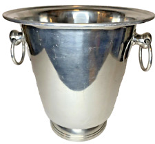 Champagne bottle Ice Bucket Aluminum 10” -Double Ring Handled open-ended Classic picture
