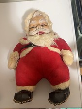 Rushton Star Creation Vintage Santa Claus Plush Doll Fabric 1950s Christmas picture