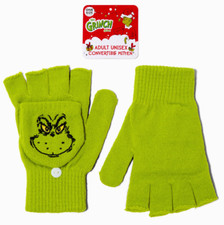Dr. Seuss THE GRINCH Green Convertible Gloves Unisex Adult One Size NWT One Pair picture