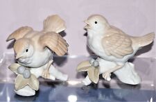 Otagiri Porcelain Sparrow Bird on Branch Figurine Original Label - Lot of 2 picture