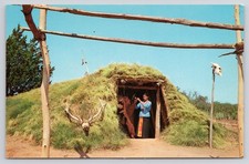 Pawnee Earth House Indian City Postcard P32225 Baxter Lane Postcard Co. Oklahoma picture