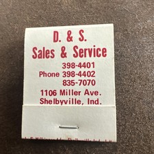 Vintage Massey Ferguson Matchbook D.S. Sales & Service Shelbyville Indiana picture