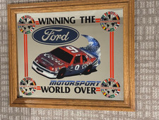 ***RARE*** 1989 FORD MOTORSPORT THUNDERBIRD FRAMED MIRROR. ABSOLUTELY MINT COND picture