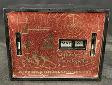Collier's Encyclopedia Calendar Allcoin Vintage 1960s Coin Bank No Key picture