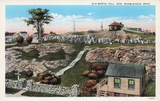 Old Burial Hill in Marblehead, Massachusetts Salem Witch Trials Vtg Postcard I41 picture