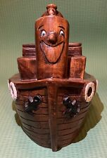 Vintage Toot Toot Tugboat Ceramic Cookie Jar by Treasure Craft in Rare Brown picture
