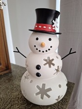 Partylite 2012 Mr. Snow Tealight Candle Holder Retired EUC 7.5” Christmas Decor picture