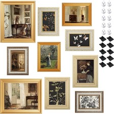 10 Pack Vintage Picture Frames for Wall or Tabletop Display Ornate Vintage picture