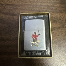 VTG 1953-1955 SPORTS SERIES HUNTER WITH DOG SCENE ZIPPO LIGHTER RARE With Box picture