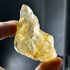 Rare Gold Rutilated Quartz Freeform, 169 Ct Natural Golden Rutile Crystal Nugget picture