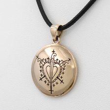 Erzulie Ezili Dantor Voodoo Loa Veve Pendant Bronze Lwa Necklace Talisman Amulet picture