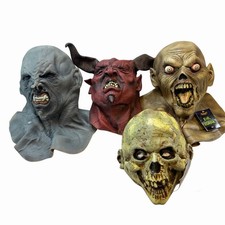 Halloween Mask Lot of 4 Spirit Halloween Ghoulish Productions Orc Devil Skull picture