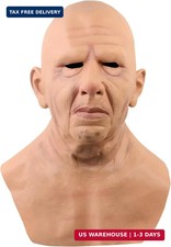 Realistic Silicone Old Man Face Cover for Halloween Costume picture