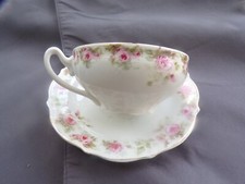 VTG Victorian Teacup & Saucer With Pink Roses picture