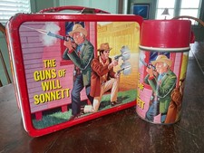 VINTAGE THE GUNS OF WILL SONNETT LUNCHBOX AND THERMOS picture