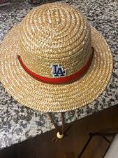 ONE PIECE Los Angeles Dodgers MLB Beige Straw Hat Red Band LA Patch picture