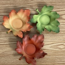 VTG Partylite Set Of 3 Whispering Leaves Candle Holders picture