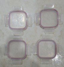 4 PCS Food Network Storage Container Replacement Lid ONLY SQUARE 3.50
