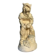 Vintage Cantu Comanche Bison Dancer Native American Gypsum Sculpture Statue 12