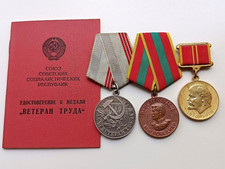Soviet Set Medals: For Valiant Labor in WWII 1941-1945, Veteran of Labor. USSR picture