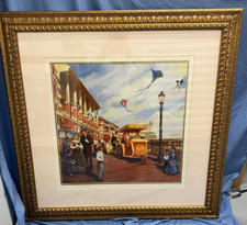 BOARDWALK INN RESORT Disney Original Cast Member Prop ~Framed Hidden Mickey Art picture