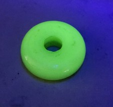 Vintage Round Custard Uranium Glass Lamp Doughnut  picture