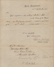 GIDEON WELLES - NAVAL APPOINTMENT SIGNED 09/22/1863 picture