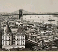 1800s Brooklyn Bridge New York Jersey Coffee Dayton Spice Advertising Trade Card picture