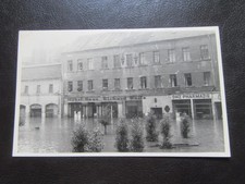 Postcard photo flood Zwickau 1954, shops picture