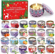 Candle Advent Calendar 2026 for Adults, 24 Days of Christmas Colorful picture