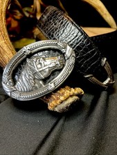 Vtg 1996 Southwestern Concho Belt Sterling plate Buckle 34” L picture