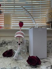 Starbucks 2026 Bearista Bear Glass Tumbler Strawberry Topper Baseball Cap New picture