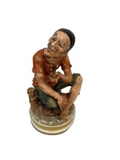 Vintage Decorama Old Giuseppe with Pipe Figurine Japan Ceramic Damaged picture