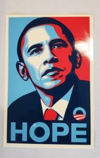 AUTHENTIC 2008 PRESIDENT OBAMA HOPE SCREEN PRINT STICKER-OBEY-SHEPARD FAIREY picture