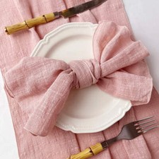 Set of6 Cotton Cloth Napkins Gauze 30x30cm Fabric for Wedding Decor Everyday Use picture