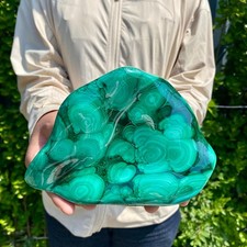 3.08LB Natural glossy Malachite transparent cluster rough mineral sample picture