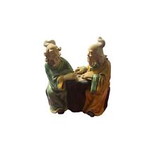 Antique Chinese 2 Mud Men Schiwan Mudman Figure CHINA Vintage Playing Game Table picture