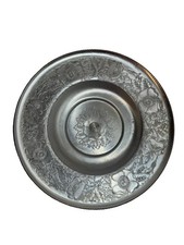 Vtg Wilson Specialties Hand Wrought Aluminum Floral Lazy Susan Platter Tray 11.5 picture