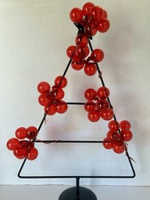 VTG Lot 36 1” Blown Glass Christmas Balls Wired Picks Cherry Red Jewel Tone picture