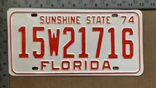 1974 Florida license plate 15 W 21716 YOM DMV Ford Chevy Dodge 13685 picture