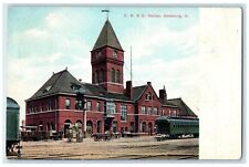 1908 C. B. & Q. Station Exterior Roadside Galesburg Illinois IL Posted Postcard picture